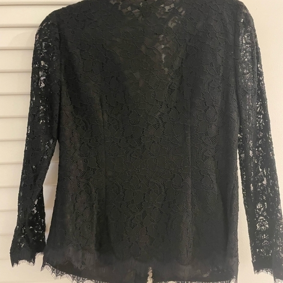 Diane Von Furstenberg Bria Floral Lace Fitted Jacket / Black Lace Cardigan S - Picture 7 of 7
